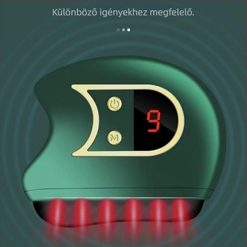 Elektromos arcmasszírozó infravörös funkcióval; beépített 300–500 mAh-s akkumulátor; IPX1 vízálló; otthoni használatra.