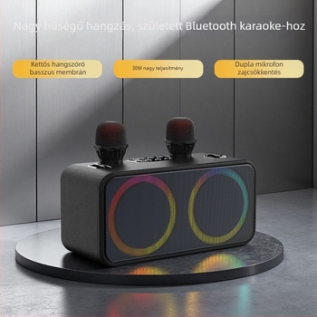 Bluetooth-mikrofonos karaoké hangrendszer, mindent egyben, hordozható Bluetooth hangszórók kültéri énekléshez, otthoni karaoke
