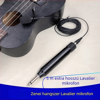 Vezetékes lavalier mikrofon hangszeres előadásokhoz – kettős csatornás, kondenzátor, 100 Hz–20 kHz, SNR ≥70 dB, akkumulátor nélkül