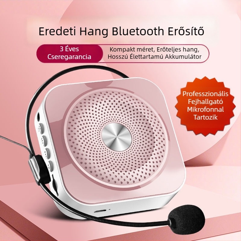 Kordozható hangszóró beépített számítógépes karaoke mikrofonnal, 1200–2000 mAh akkumulátor, 8–12 órás üzemidő, 1 W kimeneti teljesítmény, SNR ≥100 dB
