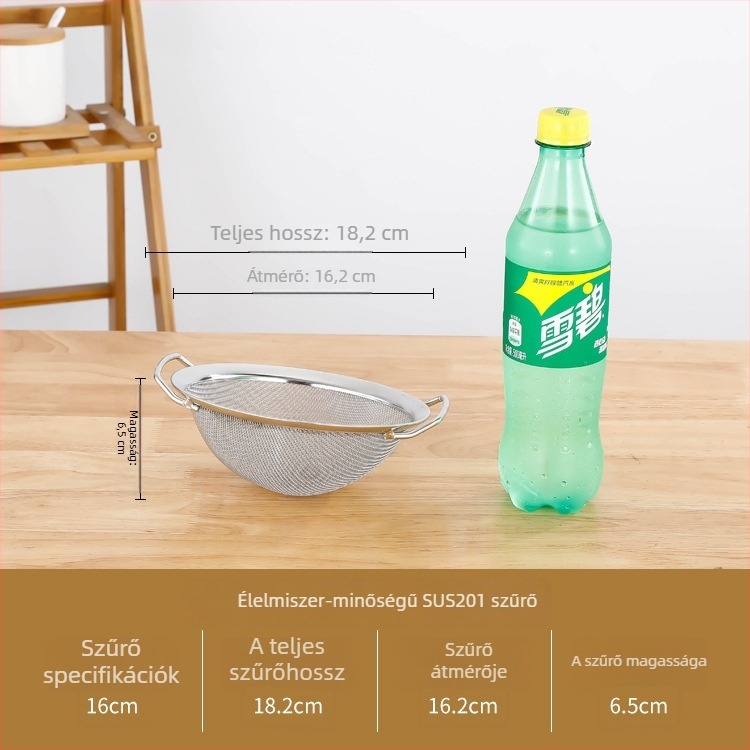 Rozsdamentes acél szűrőháló cukorra, szezámmal, szója tejhez, tejes teához és gyümölcsléhez – 304