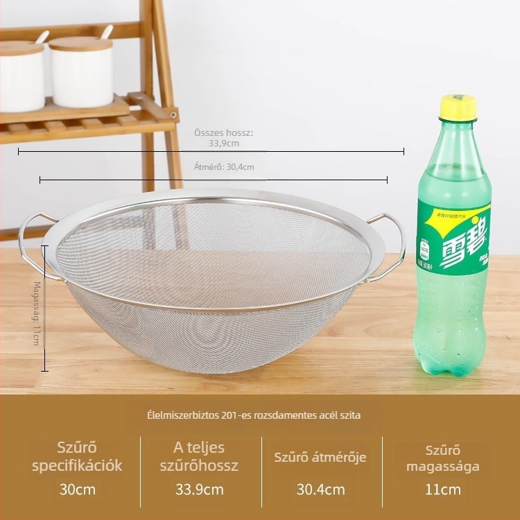 Rozsdamentes acél szűrőháló cukorra, szezámmal, szója tejhez, tejes teához és gyümölcsléhez – 304
