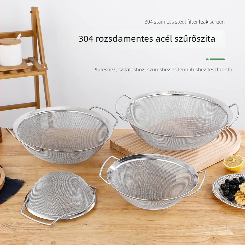 Rozsdamentes acél szűrőháló cukorra, szezámmal, szója tejhez, tejes teához és gyümölcsléhez – 304