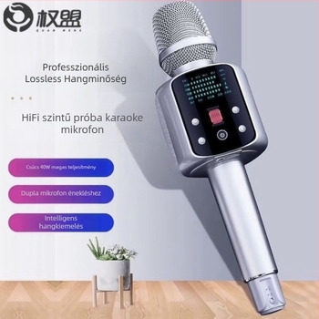 R2Pro karaoke mikrofon beépített hangkártyával – otthoni KTV készlet, állítható hangirányítás, SNR ≥ 70 dB