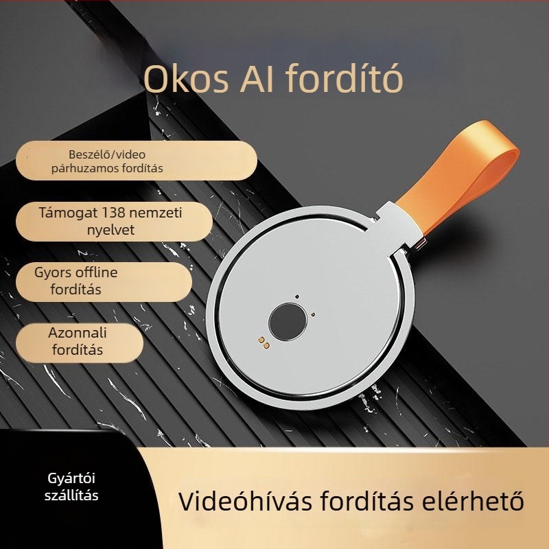 Intelligens fordító valós idejű videó- és hangfordítással, szimultán tolmácsolás, Bluetooth, alumíniumötvözet, telefon-tartó