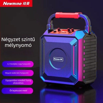 Newman hordozható Bluetooth hangszóró kültéri használatra és karaokehoz, 18W, Bluetooth 5.0, akkumulátor 4000-6000 mAh, frekvencia 80 Hz-18 kHz, SNR ≥75 dB