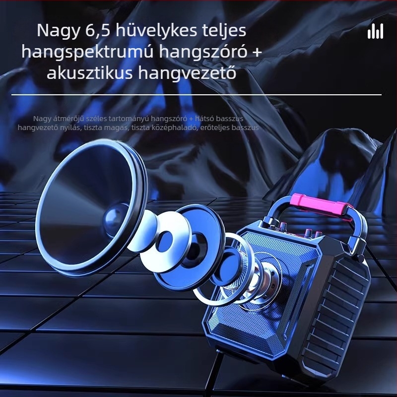 Newman hordozható Bluetooth hangszóró kültéri használatra és karaokehoz, 18W, Bluetooth 5.0, akkumulátor 4000-6000 mAh, frekvencia 80 Hz-18 kHz, SNR ≥75 dB