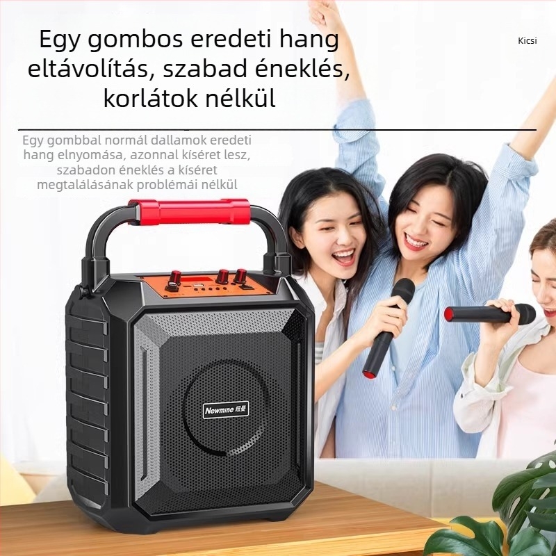 Newman hordozható Bluetooth hangszóró kültéri használatra és karaokehoz, 18W, Bluetooth 5.0, akkumulátor 4000-6000 mAh, frekvencia 80 Hz-18 kHz, SNR ≥75 dB
