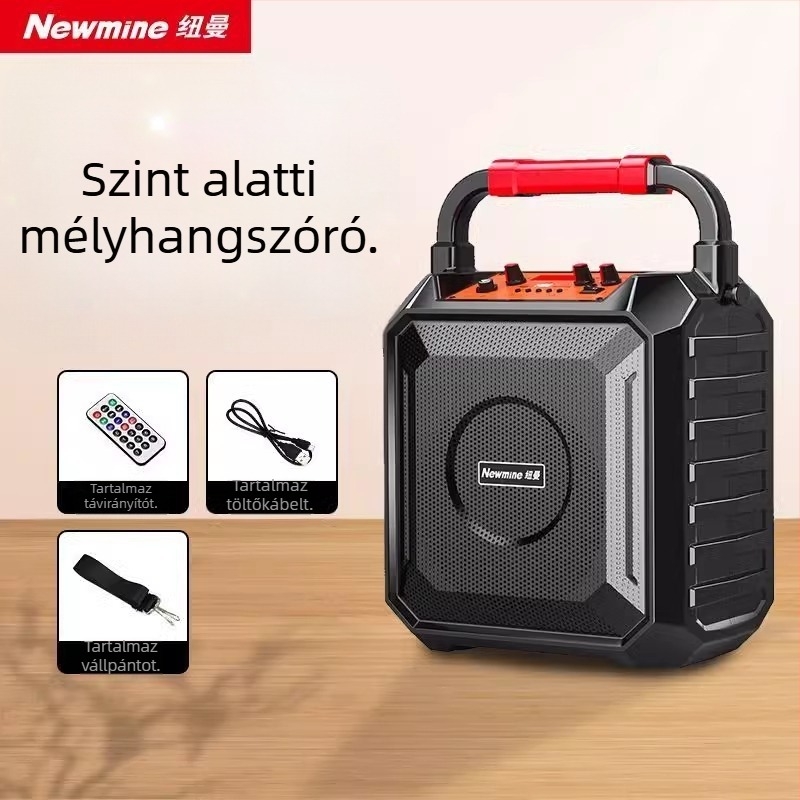Newman hordozható Bluetooth hangszóró kültéri használatra és karaokehoz, 18W, Bluetooth 5.0, akkumulátor 4000-6000 mAh, frekvencia 80 Hz-18 kHz, SNR ≥75 dB