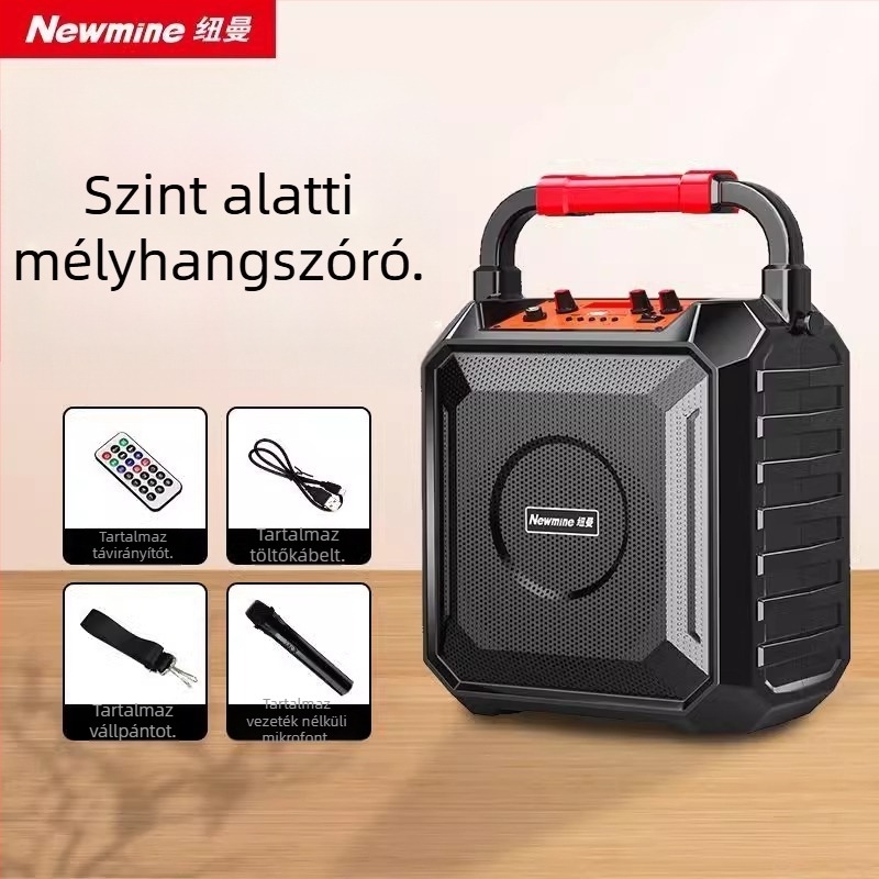 Newman hordozható Bluetooth hangszóró kültéri használatra és karaokehoz, 18W, Bluetooth 5.0, akkumulátor 4000-6000 mAh, frekvencia 80 Hz-18 kHz, SNR ≥75 dB