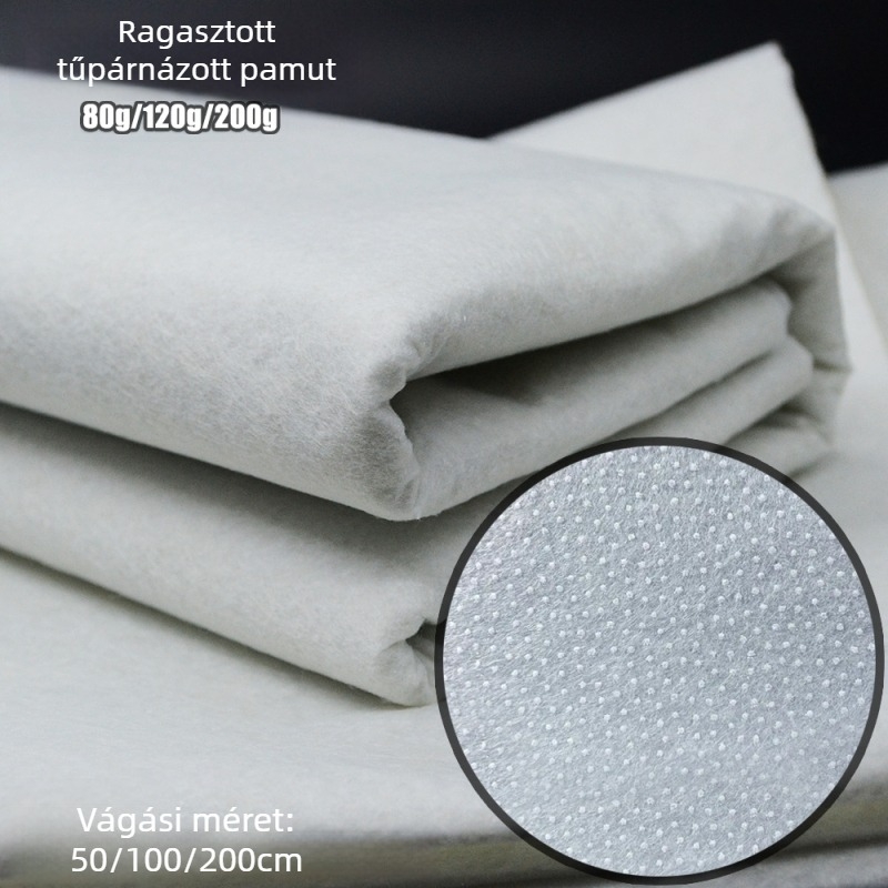 Egyszerűen ragasztóval ellátott tűvel átszúrt pamut panel | Poliészter-pamutszövet-kompozit | Súlyopciók: 80 g, 120 g, 200 g | Ruhák béléséhez és DIY belső béléshez