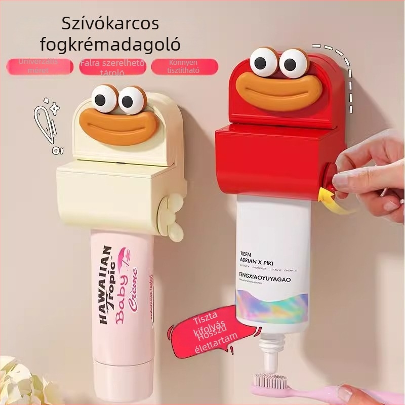 JUXIN Fogkefetartó, falra szerelhető, fogkefék és szájöblítő pohár számára
