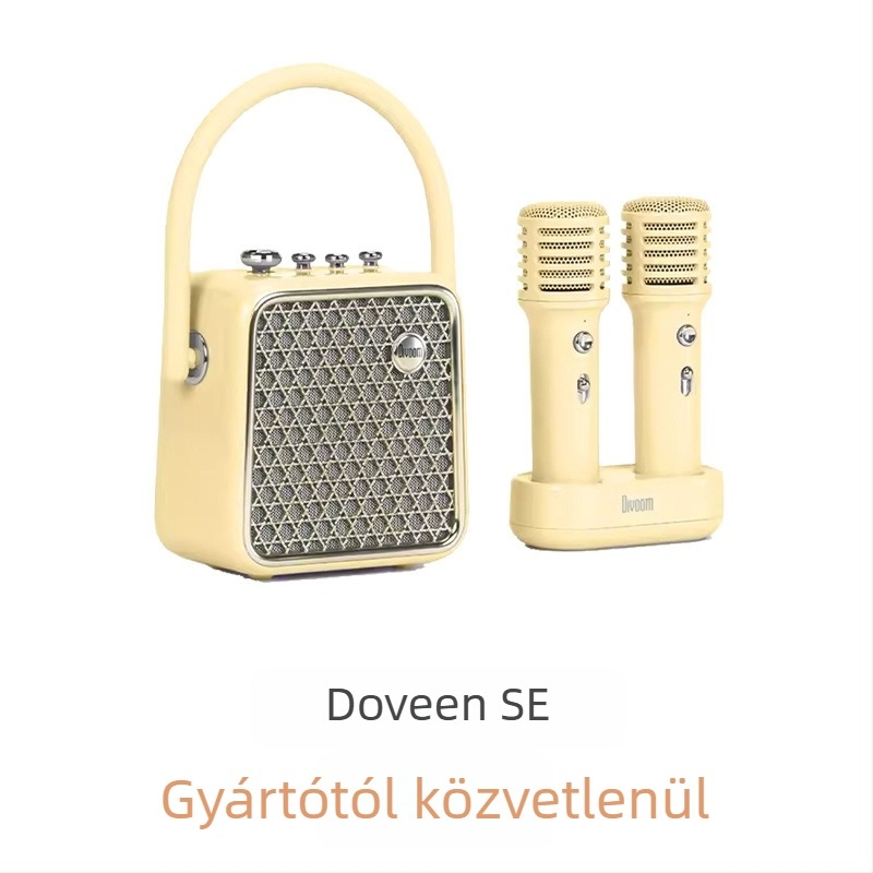 Karaoke Bluetooth hangfal két beépített mikrofonnal, 18W, 4000–6000 mAh akkumulátor, frekvenciatartomány 40 Hz–20 kHz