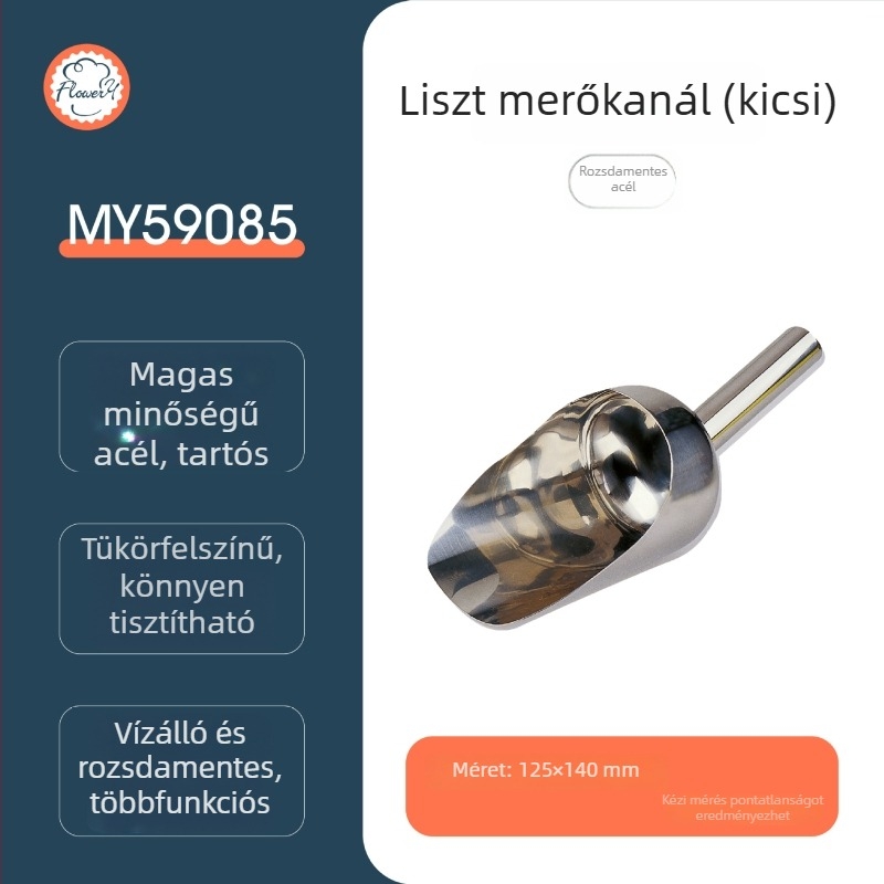 Rozsdamentes acélból készült liszt szitáló, kézi használat, ultrafin háló, modern minimális dizájn