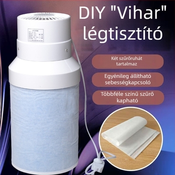 Levegőtisztító szűrő – formaldehid eltávolítás és szagkezelés, füst eltávolítás, állítható sebesség, 61 m² feletti helyiségekhez
