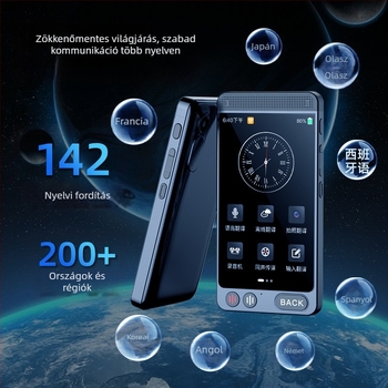 Többnyelvű fordító Androiddal, Bluetooth-támogatással, gombos működés, ABS ház
