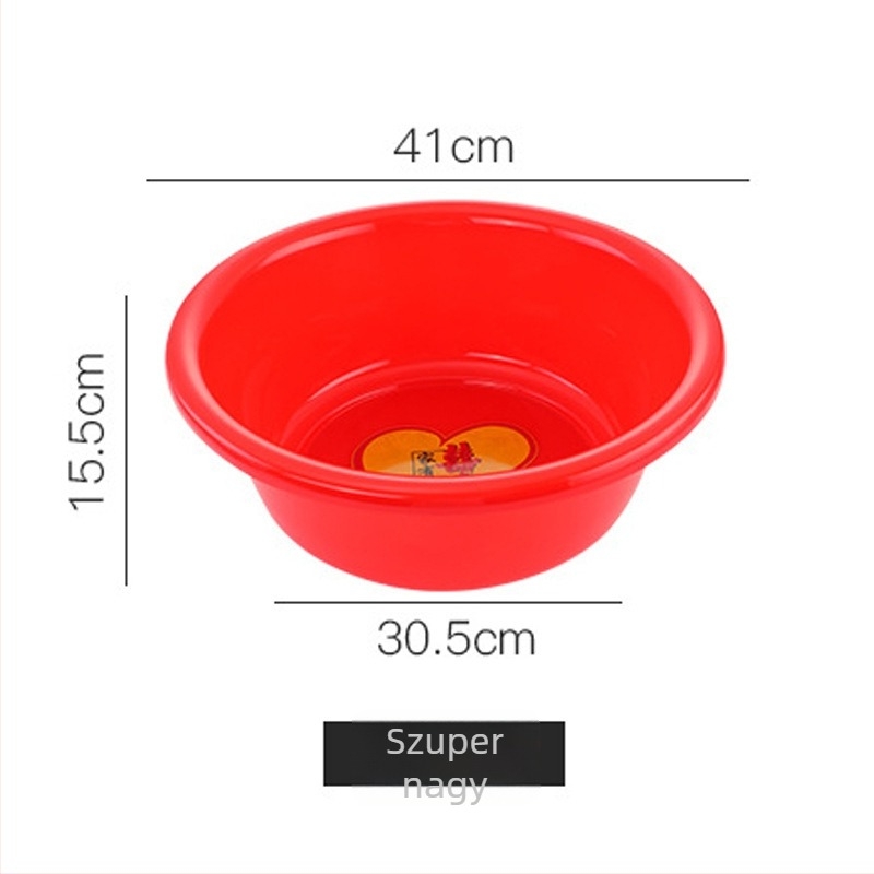 Műanyag kerek mosóedény, ünnepi stílus, Jieyang származású, nettó tömeg 450–500 g