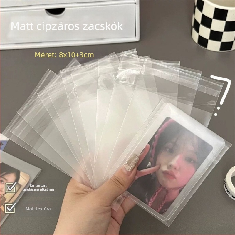 Fruit Shake Matt felületű önzáró csomagoló zacskó, félátlátszó, ajándék- és ékszertároló, záródási hossz 1–1,5 cm