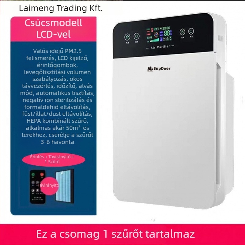 Levegőtisztító dohányzóhelyiségek és irodák számára — Formaldehid eltávolítás, 330 m³/h, ≤36 dB, 10 m² hatókör, Kompozit szűrő