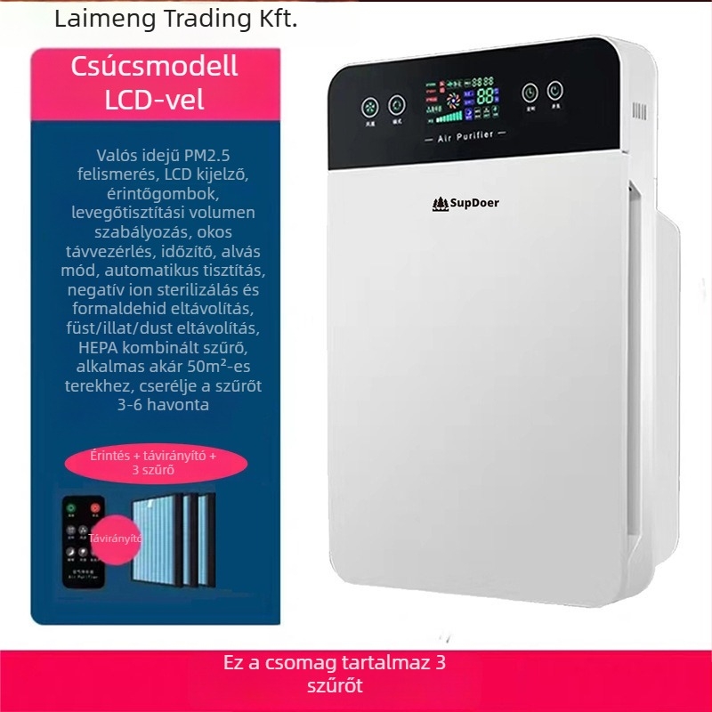 Levegőtisztító dohányzóhelyiségek és irodák számára — Formaldehid eltávolítás, 330 m³/h, ≤36 dB, 10 m² hatókör, Kompozit szűrő