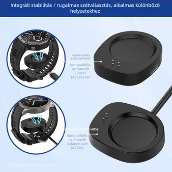 USB töltőbázis Huami Amazfit T-Rex 3-hoz, szétválasztott töltőkábel csatlakozóval, márka Oyu, modell HS-Y011
