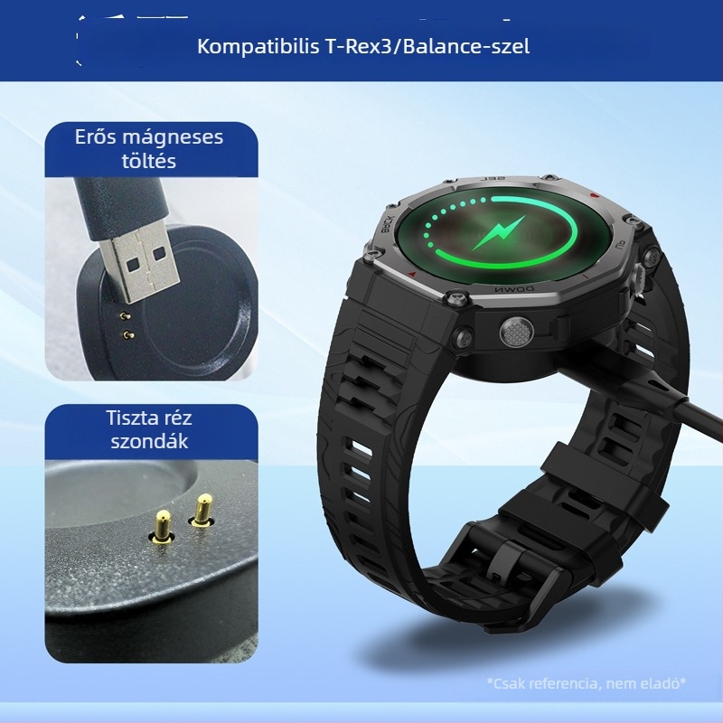 USB töltőbázis Huami Amazfit T-Rex 3-hoz, szétválasztott töltőkábel csatlakozóval, márka Oyu, modell HS-Y011