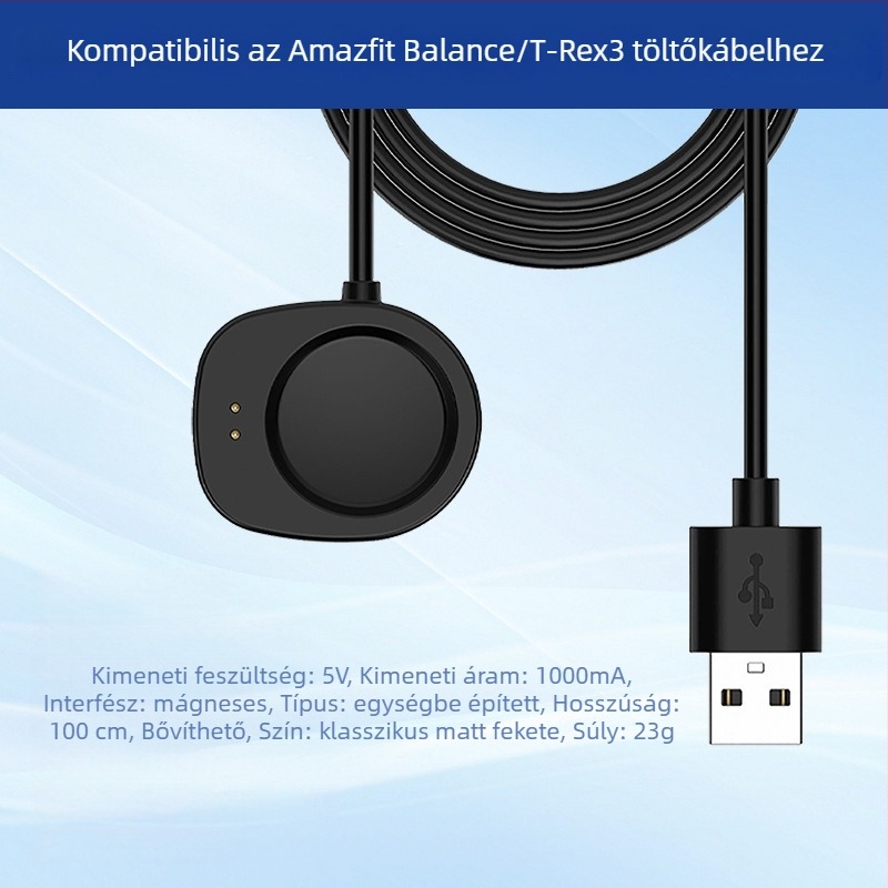 USB töltőbázis Huami Amazfit T-Rex 3-hoz, szétválasztott töltőkábel csatlakozóval, márka Oyu, modell HS-Y011