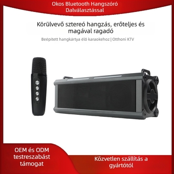 Karaoke Bluetooth hangszóró, hordozható otthoni és kültéri használatra, Bluetooth 5.1; 20W; frekvencia-tartomány 100Hz-20kHz; SNR ≥95dB; IPX4 vízálló