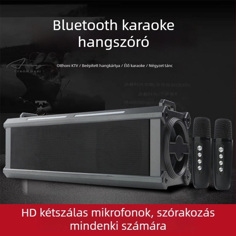 Karaoke Bluetooth hangszóró, hordozható otthoni és kültéri használatra, Bluetooth 5.1; 20W; frekvencia-tartomány 100Hz-20kHz; SNR ≥95dB; IPX4 vízálló