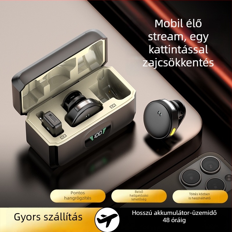 Lavalier mikrofonrendszer élő közvetítéshez, SX21 — 20 Hz–20 kHz, SNR ≥75 dB, beépített 800–1000 mAh akkumulátor, ABS ház, újratölthető
