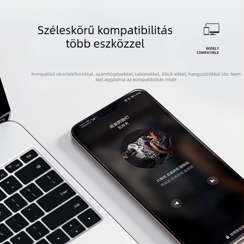 Lavalier mikrofonrendszer élő közvetítéshez, SX21 — 20 Hz–20 kHz, SNR ≥75 dB, beépített 800–1000 mAh akkumulátor, ABS ház, újratölthető