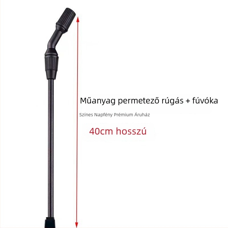 Vállon hordozható permetező, 5 literes kapacitás, légpumpa, leeresztő szelep, permetezőcső