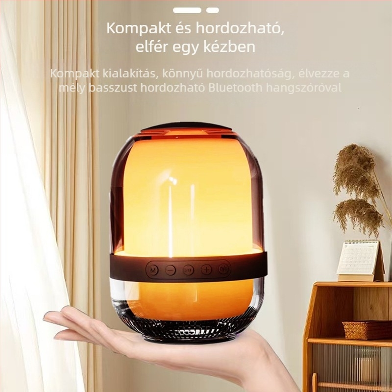 Mini Bluetooth hangszóró beépített akkumulátorral és ambient világítással - 8W, Bluetooth 5.3, USB tápegység, 100Hz-20kHz frekvenciasáv, SNR ≥60dB