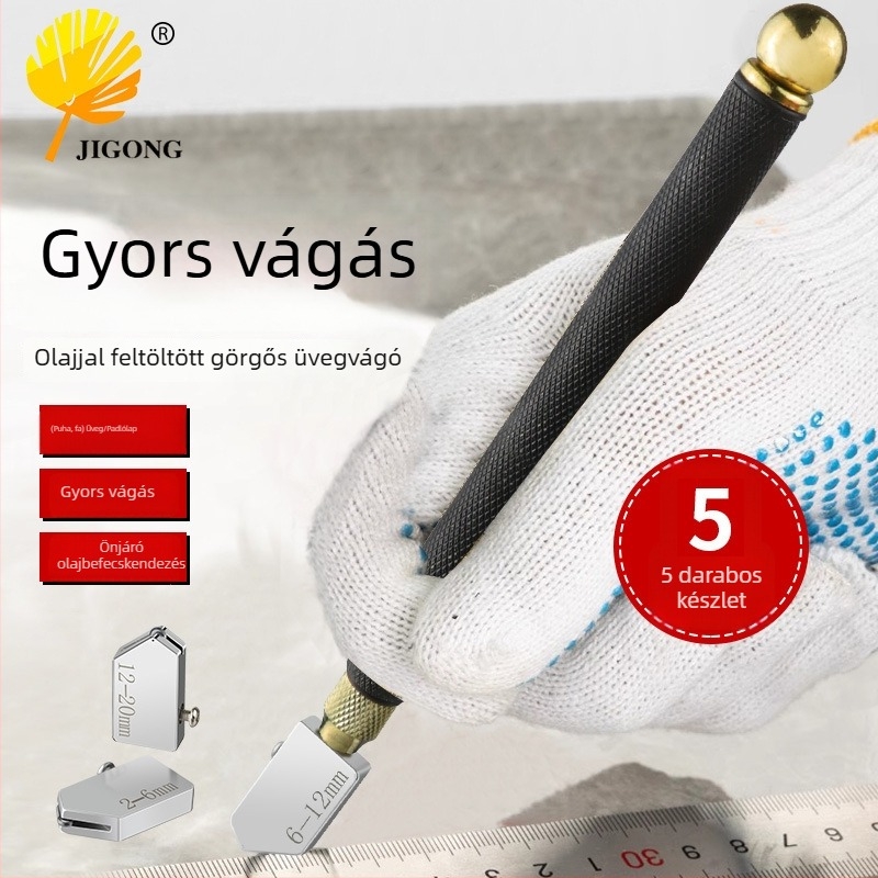 Record Work görgős típusú vágókészlet márvány- és üvegpadlókhoz, ötvözet koronggal, olajjal töltve