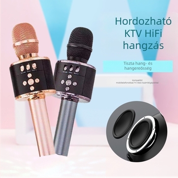 D18 mobilkara karaoke mikrofon Bluetooth 5.0, kondenzátor mikrofon, akkumulátor 1000–1200 mAh, üzemidő 6–8 óra, frekvencia-válasz 100 Hz–20 kHz