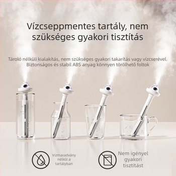 Otthoni hangtalan asztali párásító – 21–30 m², tartály 1,0–2,5 L, 1 köd kijárat, zaj 36–45 dB, USB / száraz elem / beépített tápegység