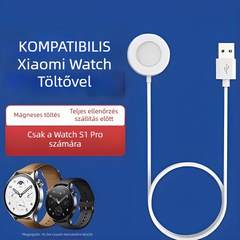 Vezeték nélküli mágneses töltő Xiaomi Watch S1 Pro-hoz — USB interfész, Aoshengda márka, karkötő töltőalap