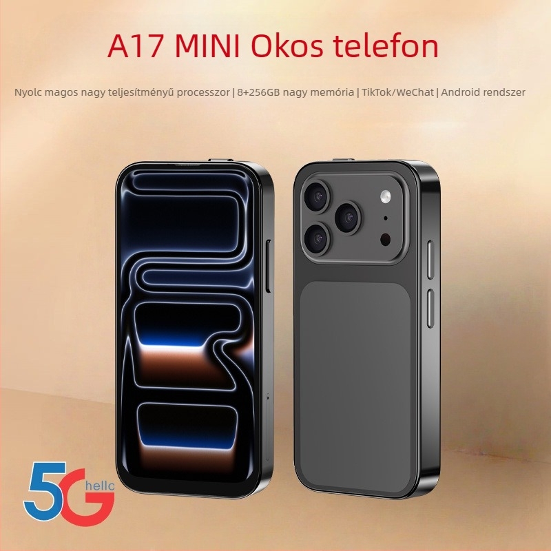 Mini okostelefon 5G, teljes hálózati kompatibilitás, modell A17, diákoknak szánt játékos telefon