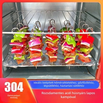 304 rozsdamentes acél függő BBQ nyársak 9 kampóval, újrafelhasználható