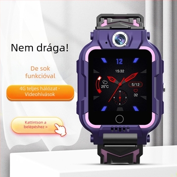 Gyerekeknek 4G okosóra helymeghatározással és videohívással, Android-kompatibilis, 100 m hatótávolság