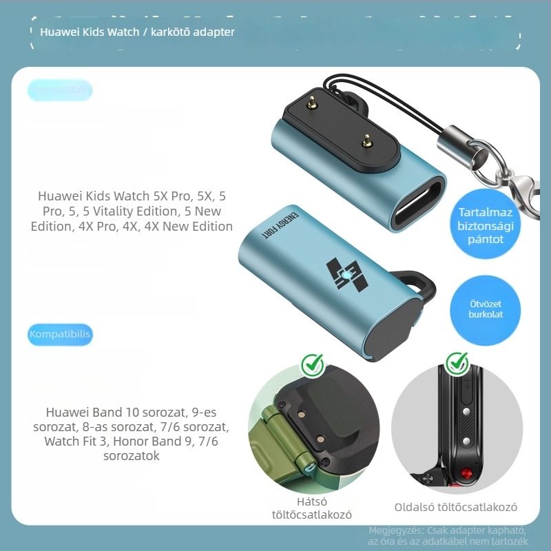 SIKAI Type-C mágneses töltőadapter Huawei gyermekóra 5Xpro/5X/4X/4Pro