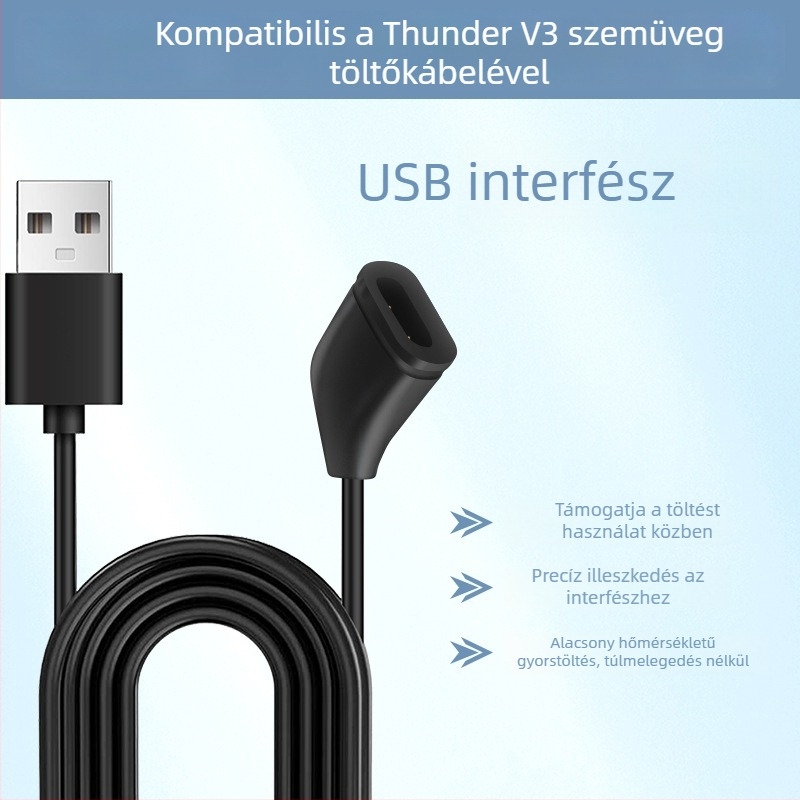 Rayneo V3 Slim mágneses töltőhöz tartozó töltőkábel Thunderbird okos szemüvegekhez, V3 AI szemüvegekhez felvételhez