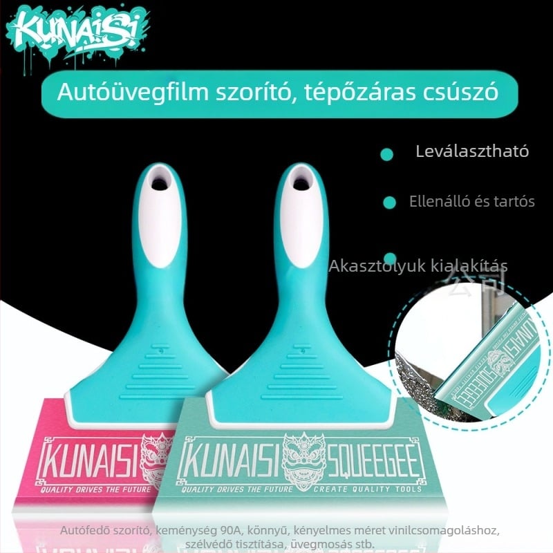 Szilikon spatula autóüveg fóliához, rövid nyéllel
