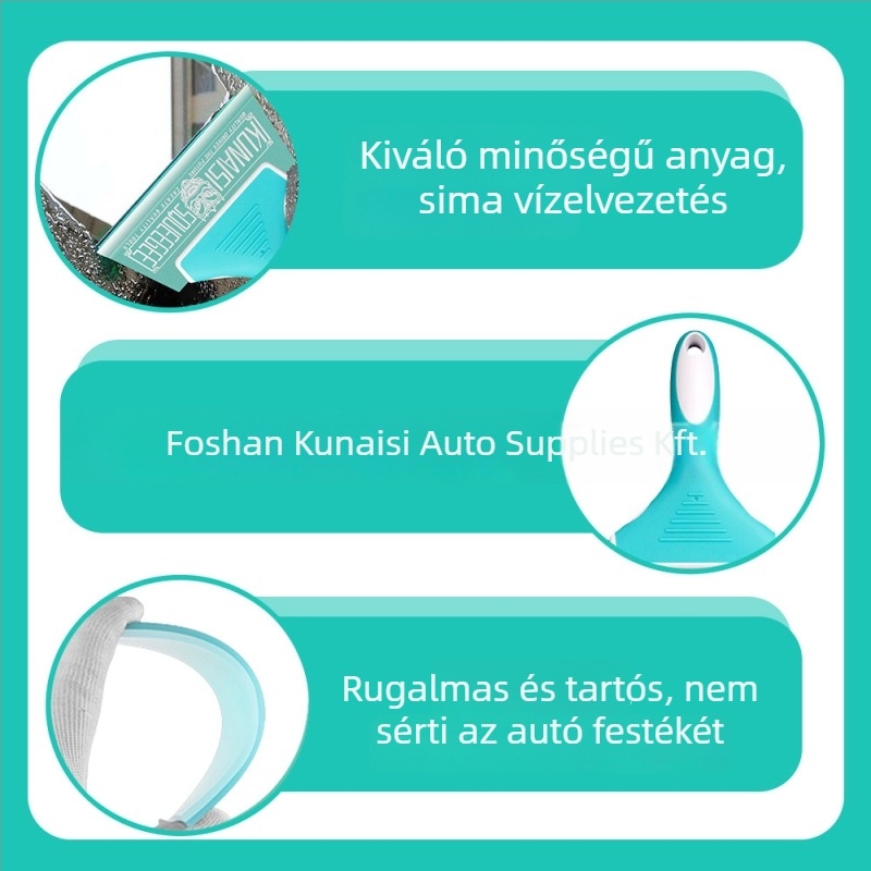 Szilikon spatula autóüveg fóliához, rövid nyéllel