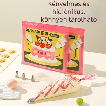 Tortadíszítő tasak díszítőcsövekkel, bababarát élelmiszer-minőségű anyagok, vastagodott egyszer használatos sütőeszköz