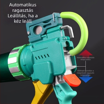 Glue Dance 28-tengelyes állítható löketű ragasztópisztoly, kettős célú fúvóka és vágási funkció, alumíniumötvözetből készült tengelyes konstrukció