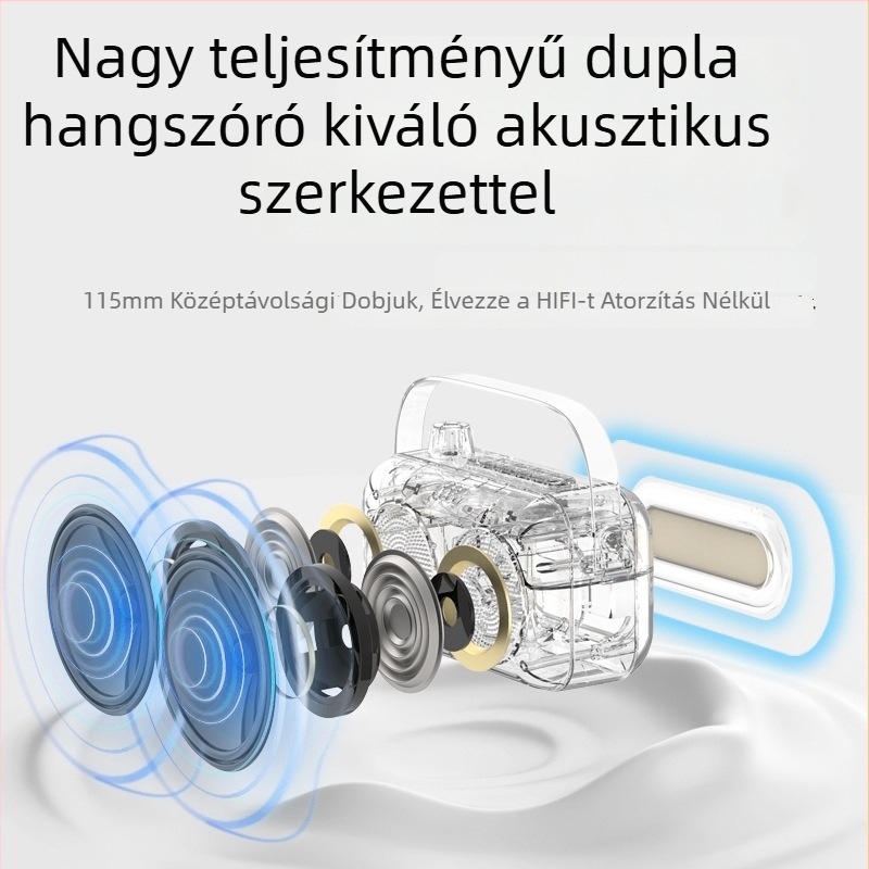Vezeték nélküli Bluetooth karaoke hangszóró beépített mikrofonnal – hordozható all-in-one hangrendszer, 10W, Bluetooth 5.0, 150Hz-20kHz, 10m hatótáv