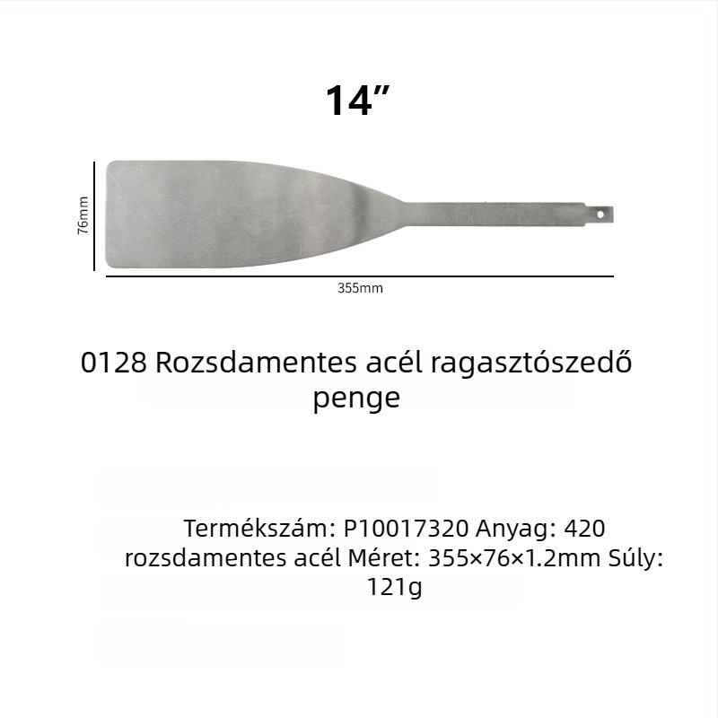 Peng gong rozsdamentes acélból készült ásólapát elektromos szerszámhoz gumírozott éllel a szélvédő demontázsához és autójavításhoz
