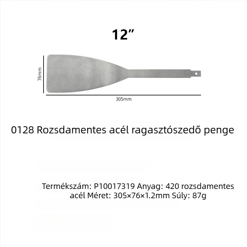 Peng gong rozsdamentes acélból készült ásólapát elektromos szerszámhoz gumírozott éllel a szélvédő demontázsához és autójavításhoz