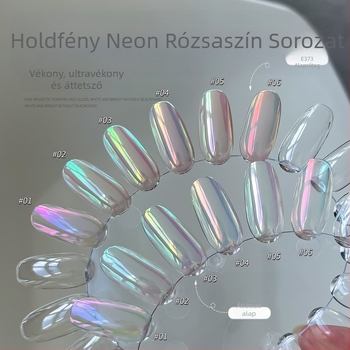 GAOY GOYA Körömdíszítő Glitterpor – Holdminta, Fluoreszcens Aurora Fény